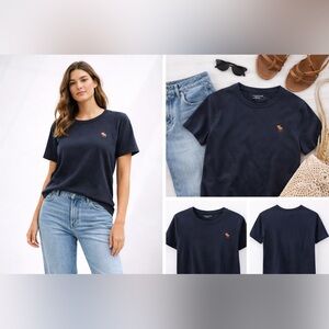 Abercrombie & Fitch SoftAF Tee Moose Logo Crewneck Minimalist Streetwear Unisex